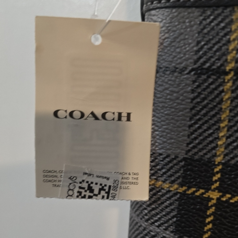 Coach Crossbody Bag - Black and Gray Plaid NWT - Picture 4 of 12